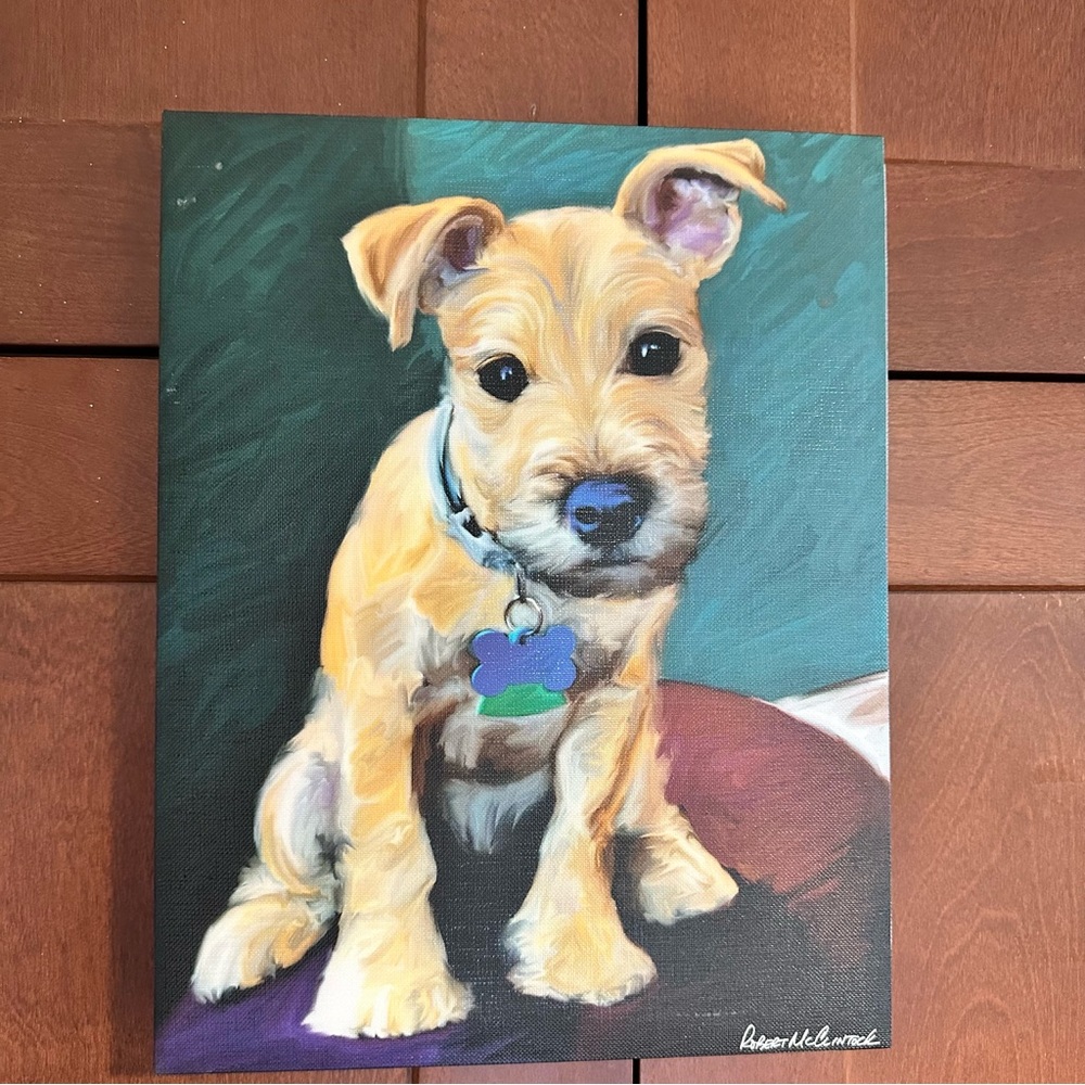 Puppy painting wrapped canvas Snack Attack print